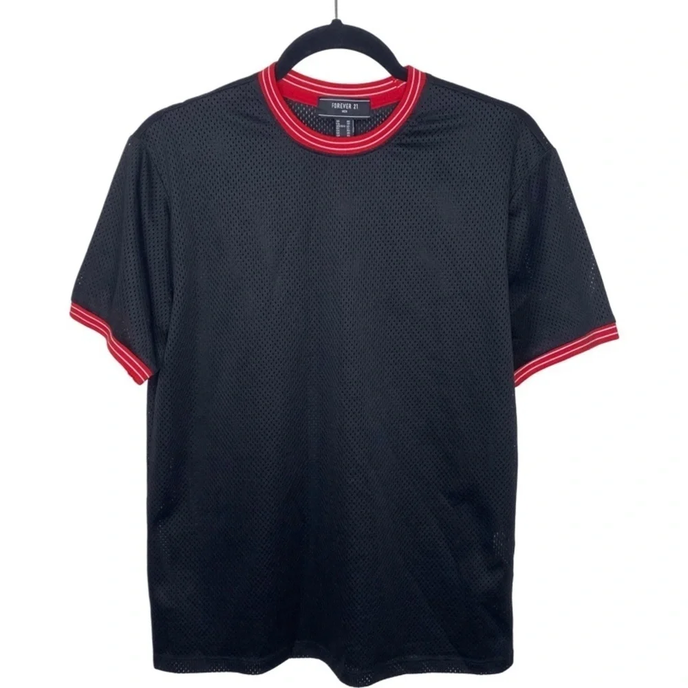 Forever 21 Men Jersey-like shirt - Black/Red/White - XS - Picture 1 of 8